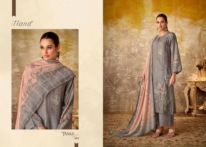 Pankh By Itrana Muslin Silk Digital Printed Dress Material Wholesale Shop In Surat
